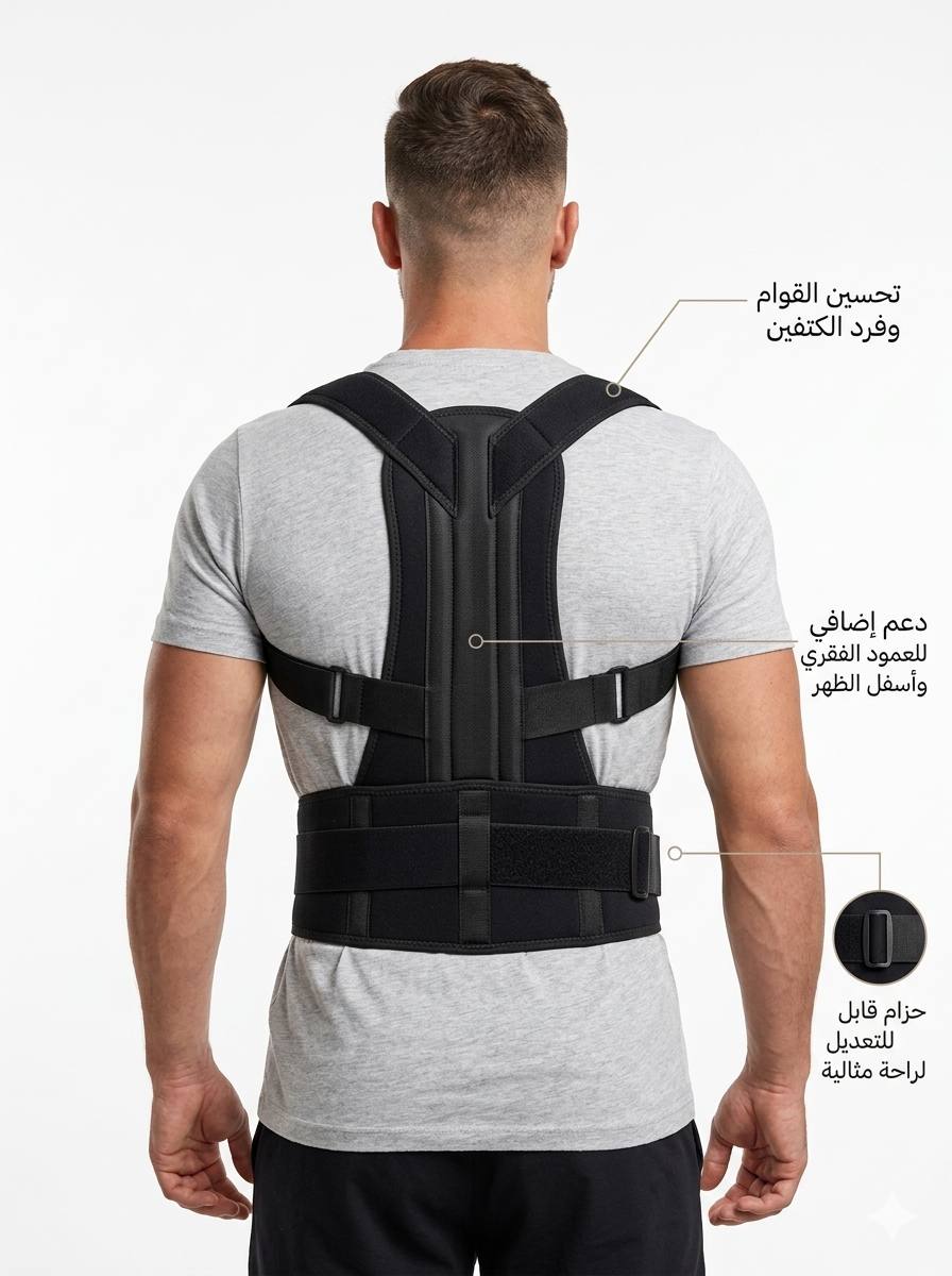 حزام دعم العمود الفقري والقطنية - تصحيح القوام والتخلص من آلام الظهر