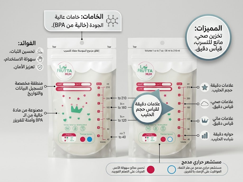 أكياس تخزين حليب الأم (Breastmilk Storage Bags) – 10 أكياس