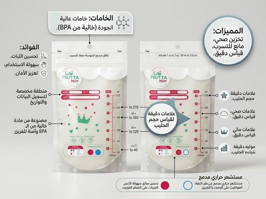 أكياس تخزين حليب الأم (Breastmilk Storage Bags) – 10 أكياس