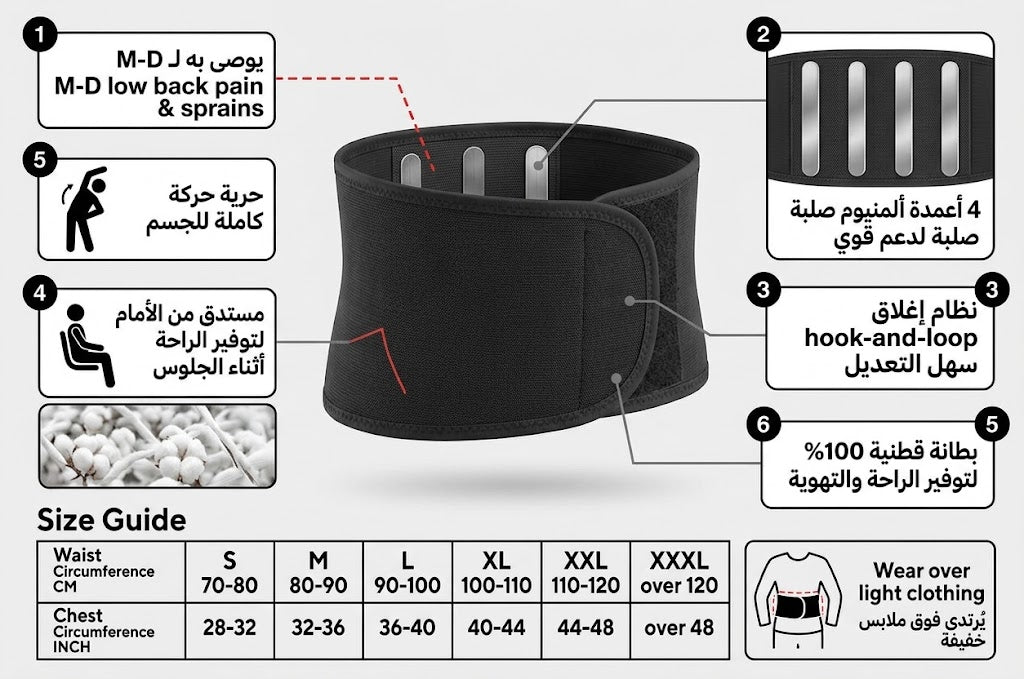 مشد دعم البطن الطبي الفائق - للتعافي بعد الولادة والعمليات الجراحية